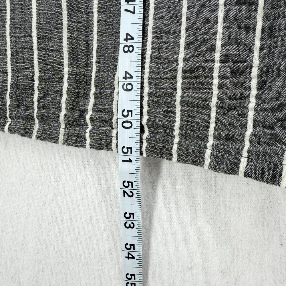 QUINCE Organic Cotton Gauze Maxi Dress Large Black Striped Tiered Sleeveless - Picture 13 of 16